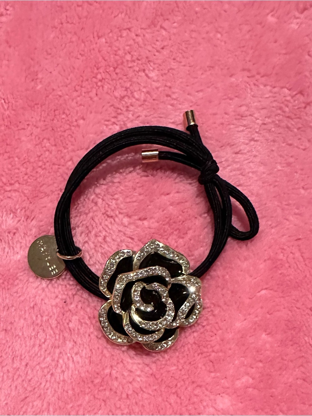 Black Rose Crystal Accent Bracelet